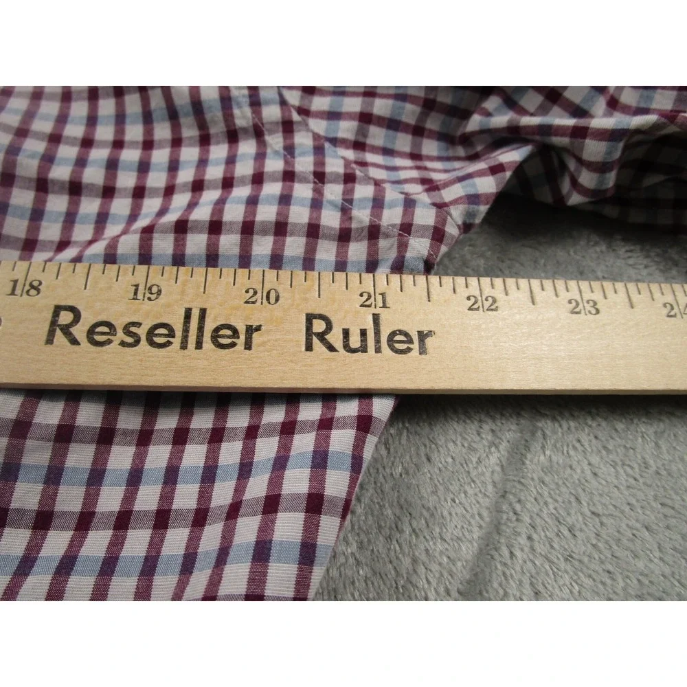 Banana Republic Shirt‎ Mens Large Red Slim Fit Checked Cotton Preppy